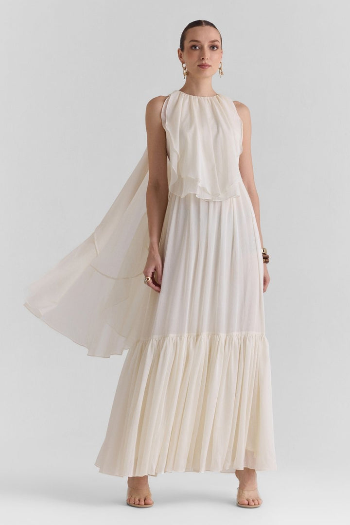 Pearl Ruffled Maxi Dress