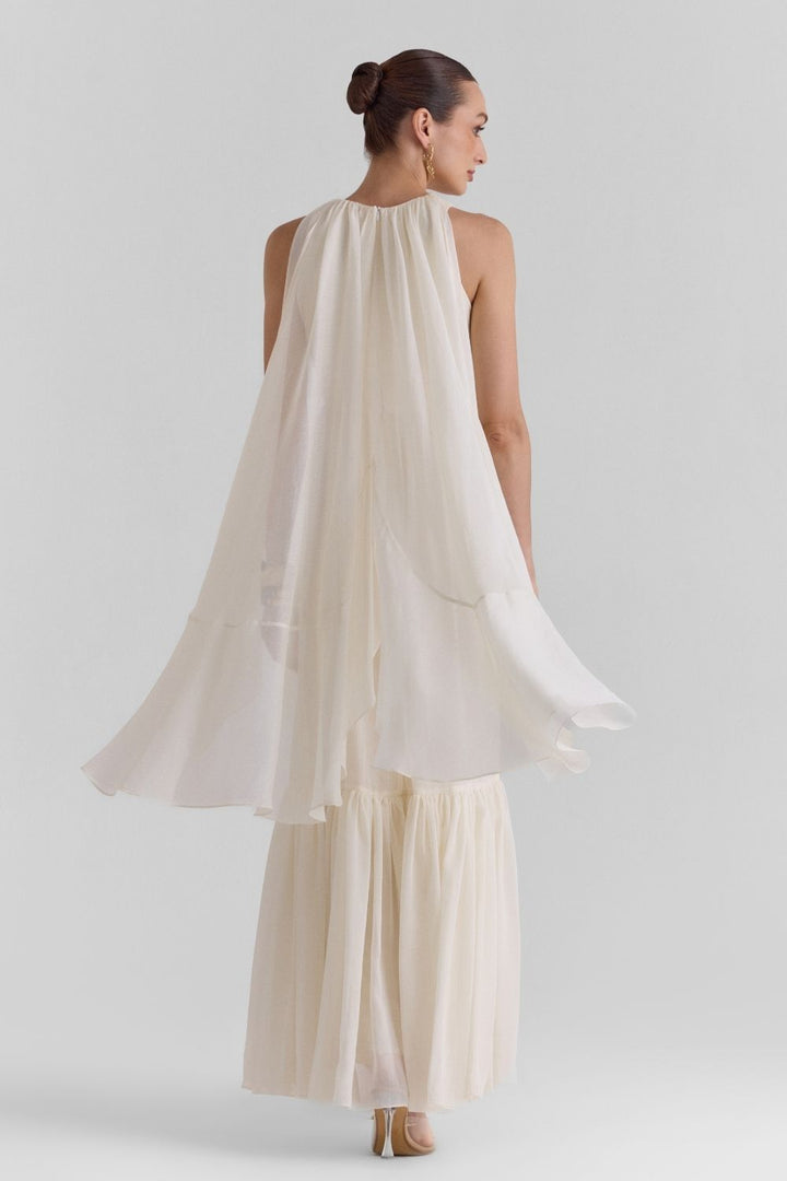 Pearl Ruffled Maxi Dress