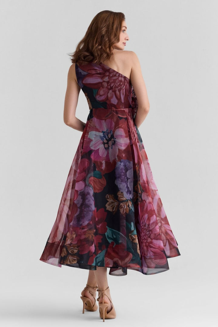 Flutter Print Organza Midi Dress