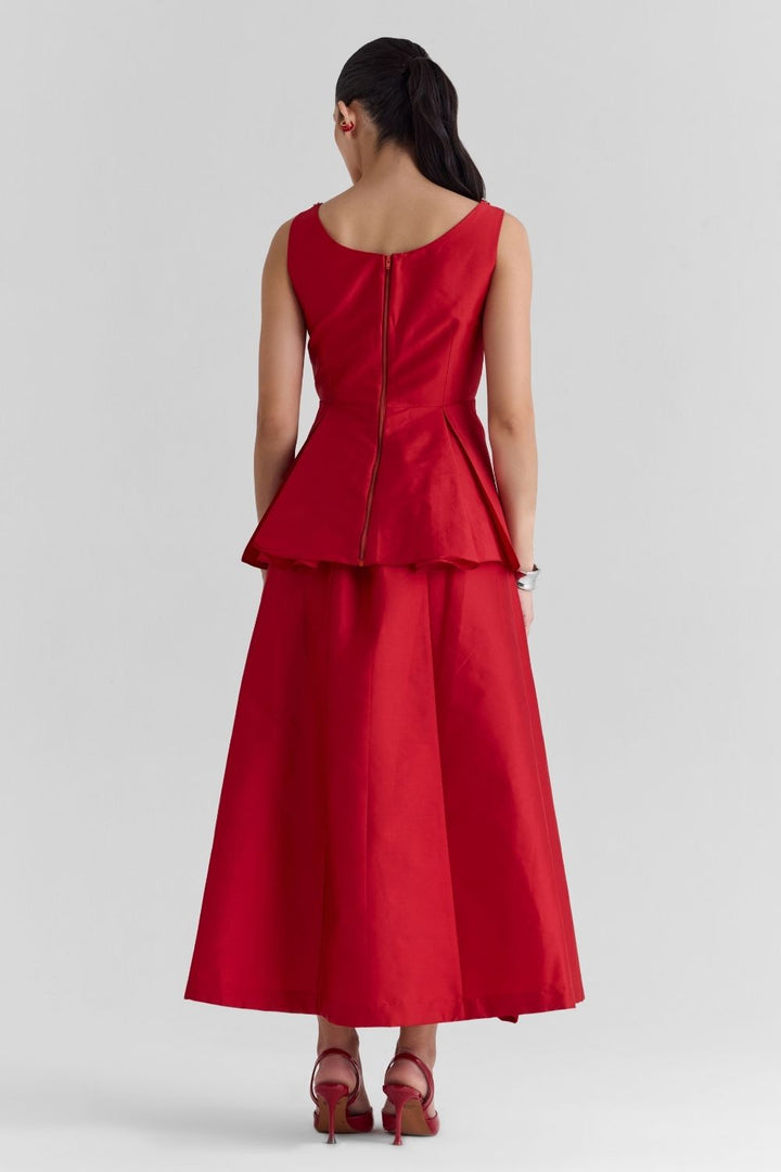 Claret Tafetta Co-ord Set