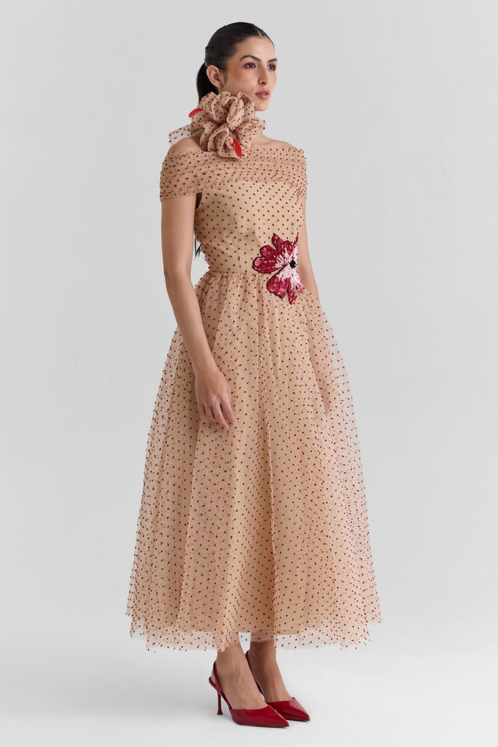 Floria Tulle Embroidered Maxi Dress