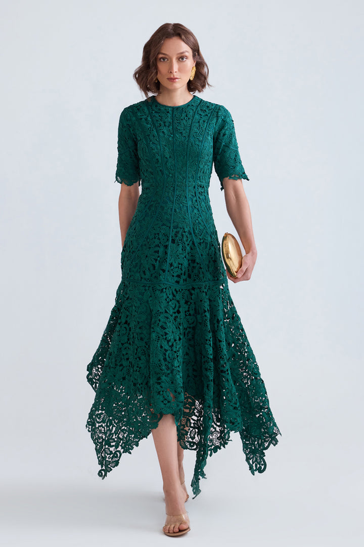 Asra Scalloped Lace Midi