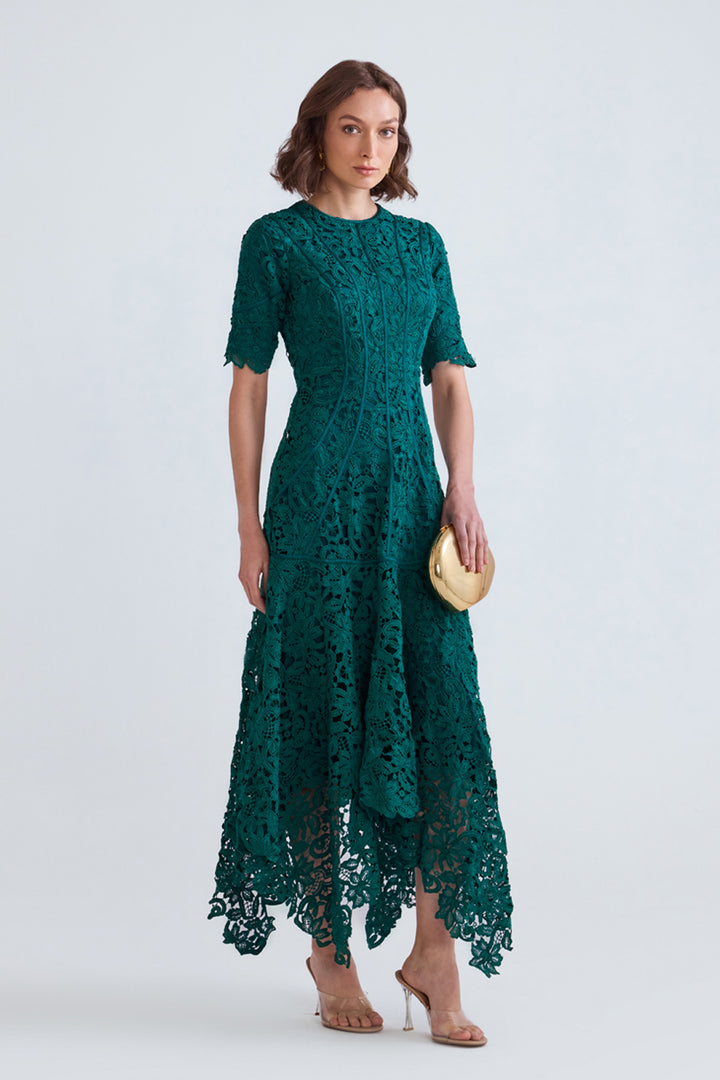 Asra Scalloped Lace Midi