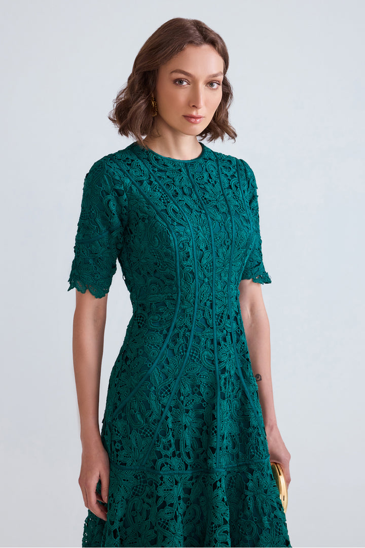 Asra Scalloped Lace Midi