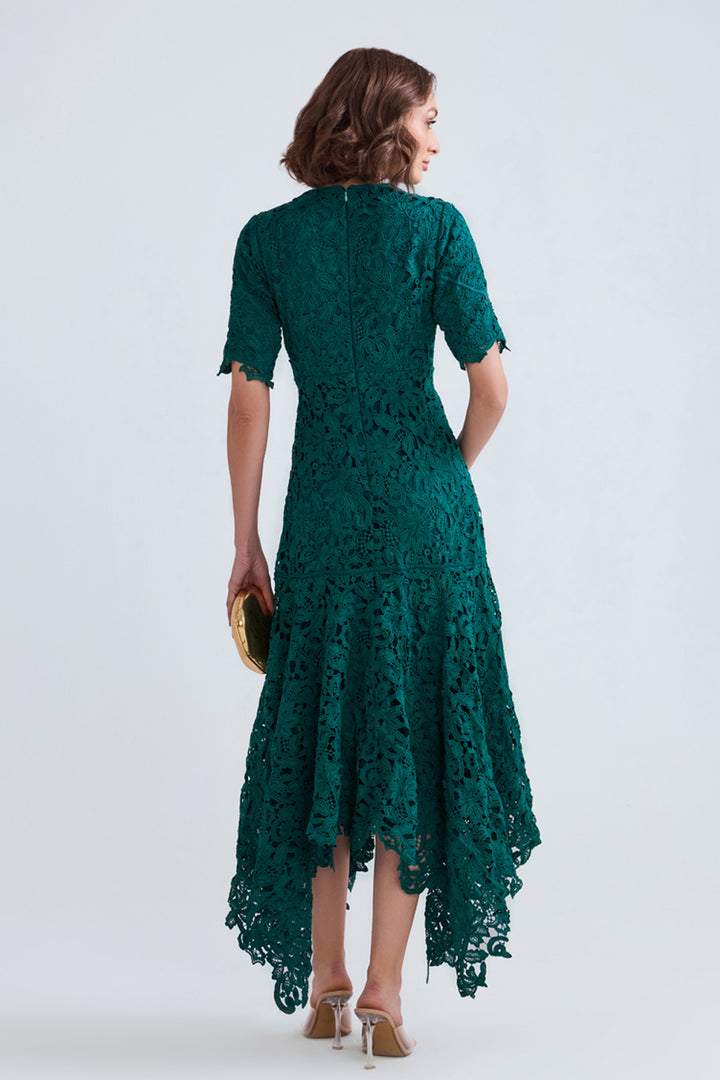 Asra Scalloped Lace Midi
