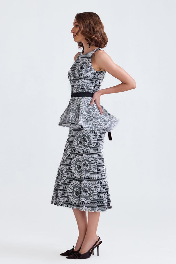 Aiza Peplum Lace Midi