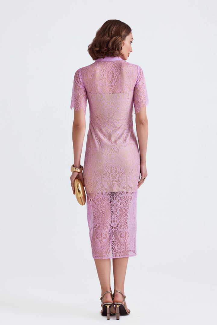 Nyla Lilac Lace Midi