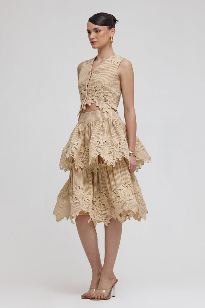 Como Beige Skirt Set - Zabella