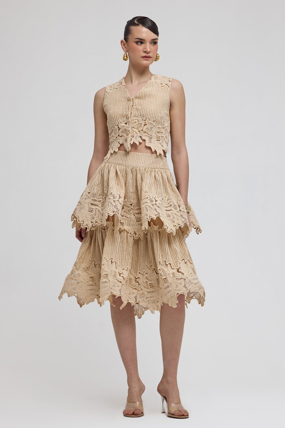 Como Beige Skirt Set - Zabella