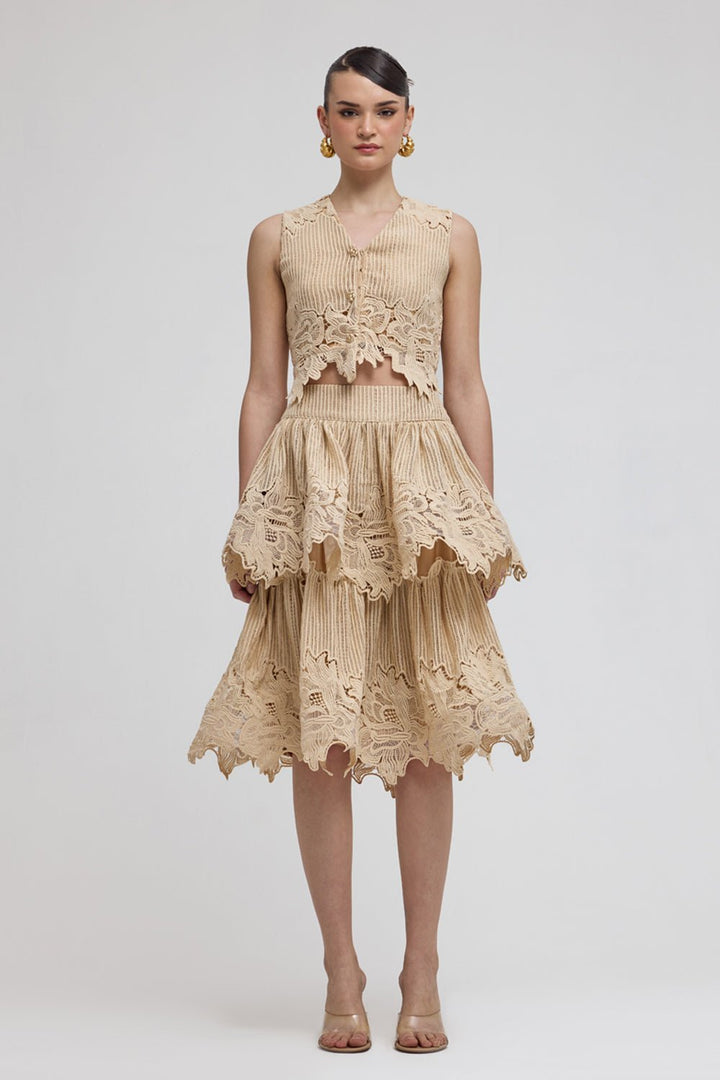 Como Beige Skirt Set - Zabella