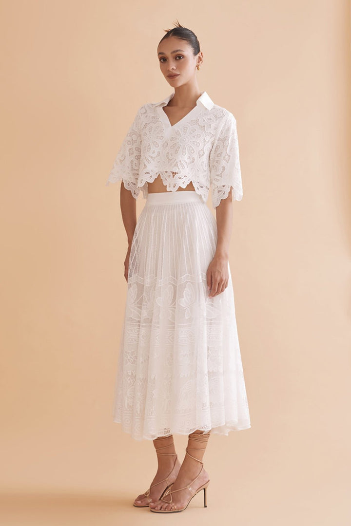 Daria White Lace Top - Zabella