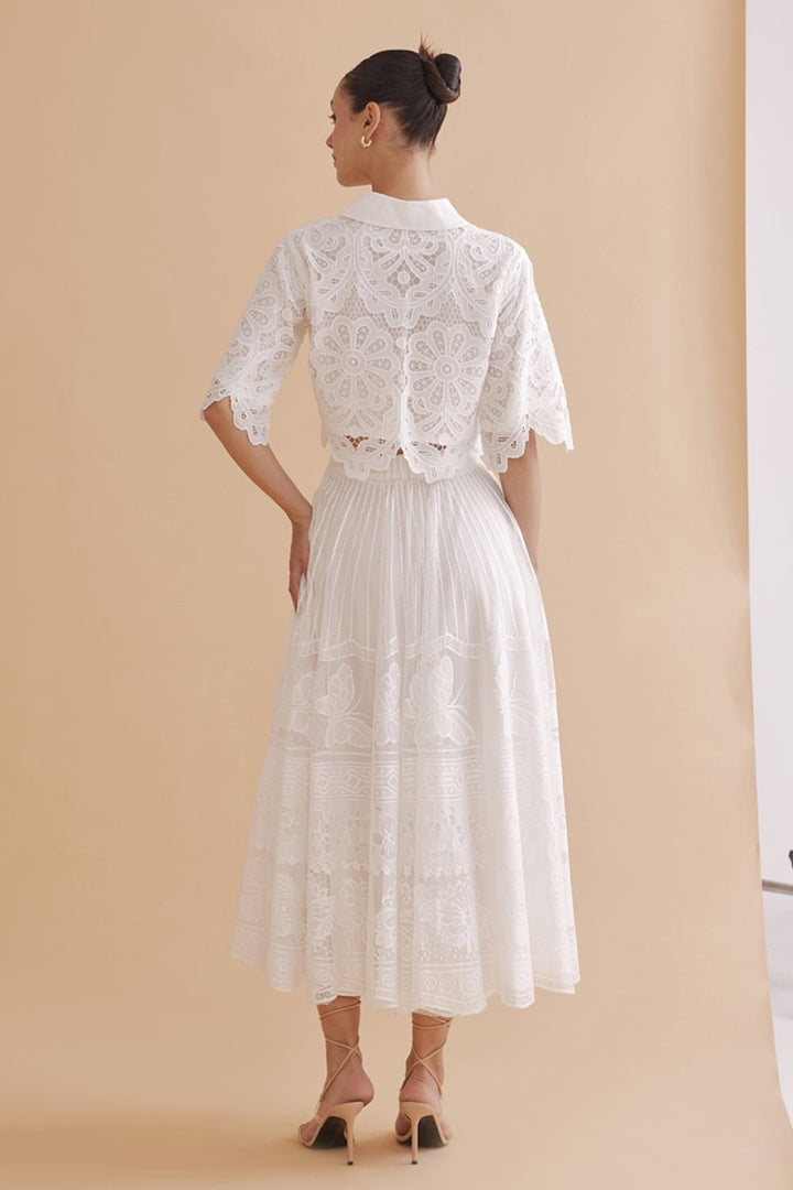 Daria White Lace Top - Zabella