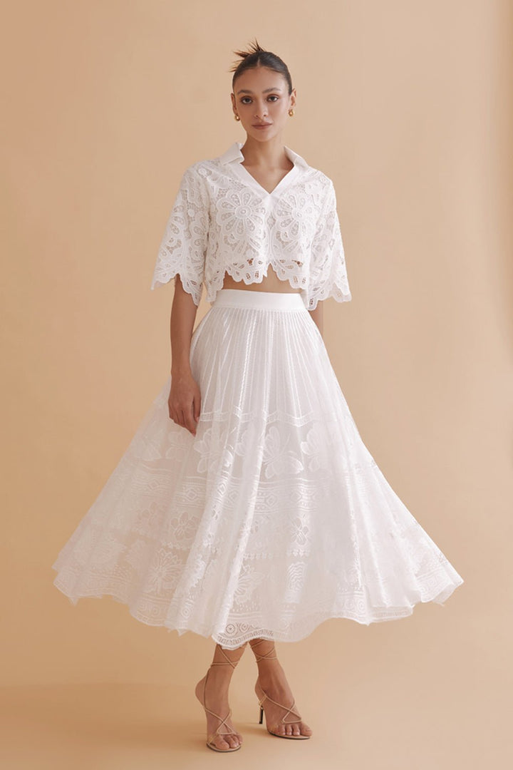 Daria White Lace Top - Zabella