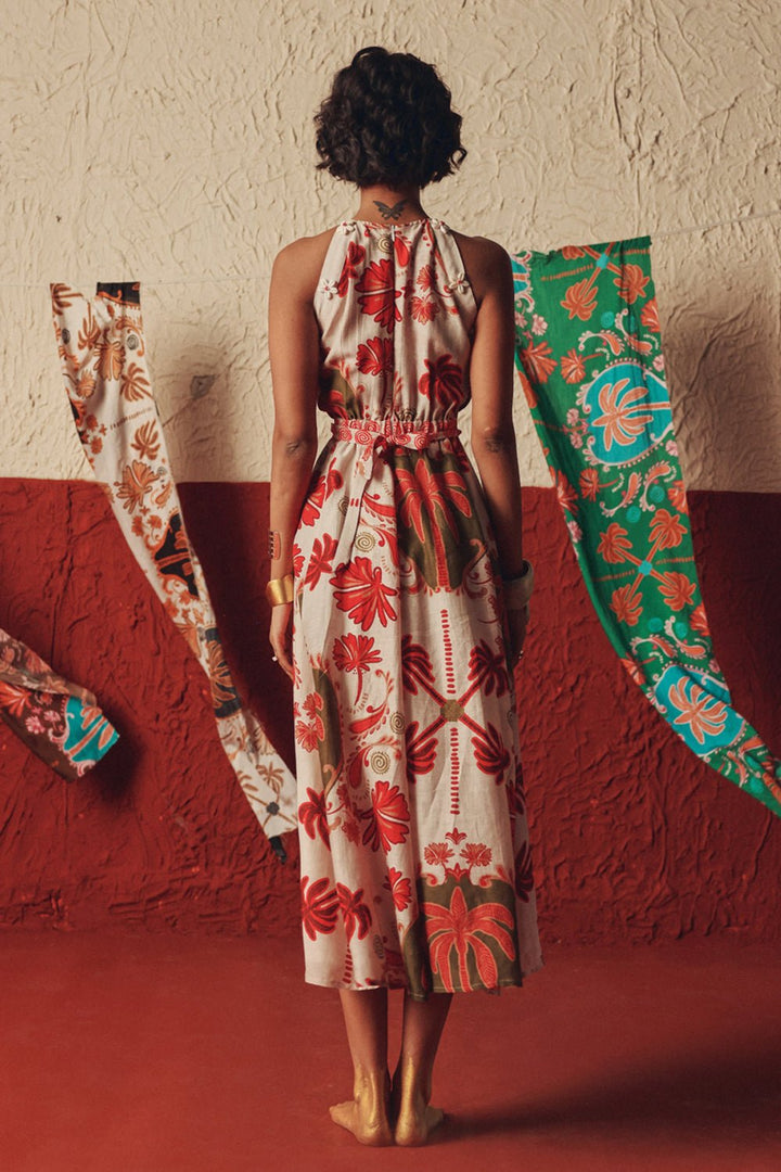 Desert Rhythm Flared Midi Dress - Zabella