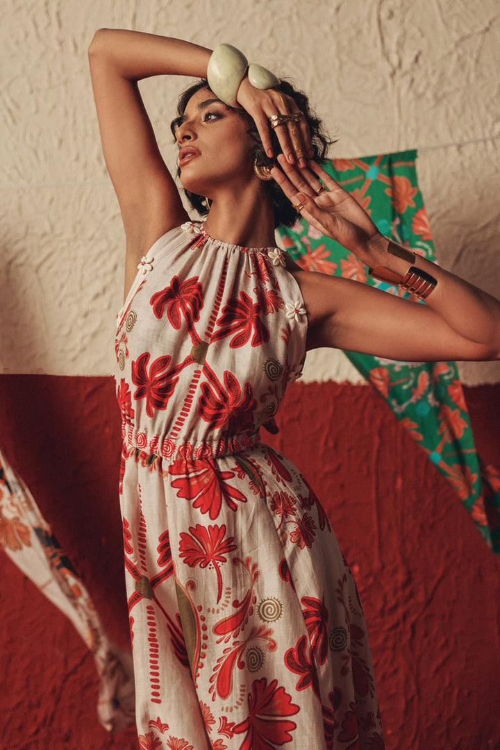 Desert Rhythm Flared Midi Dress - Zabella