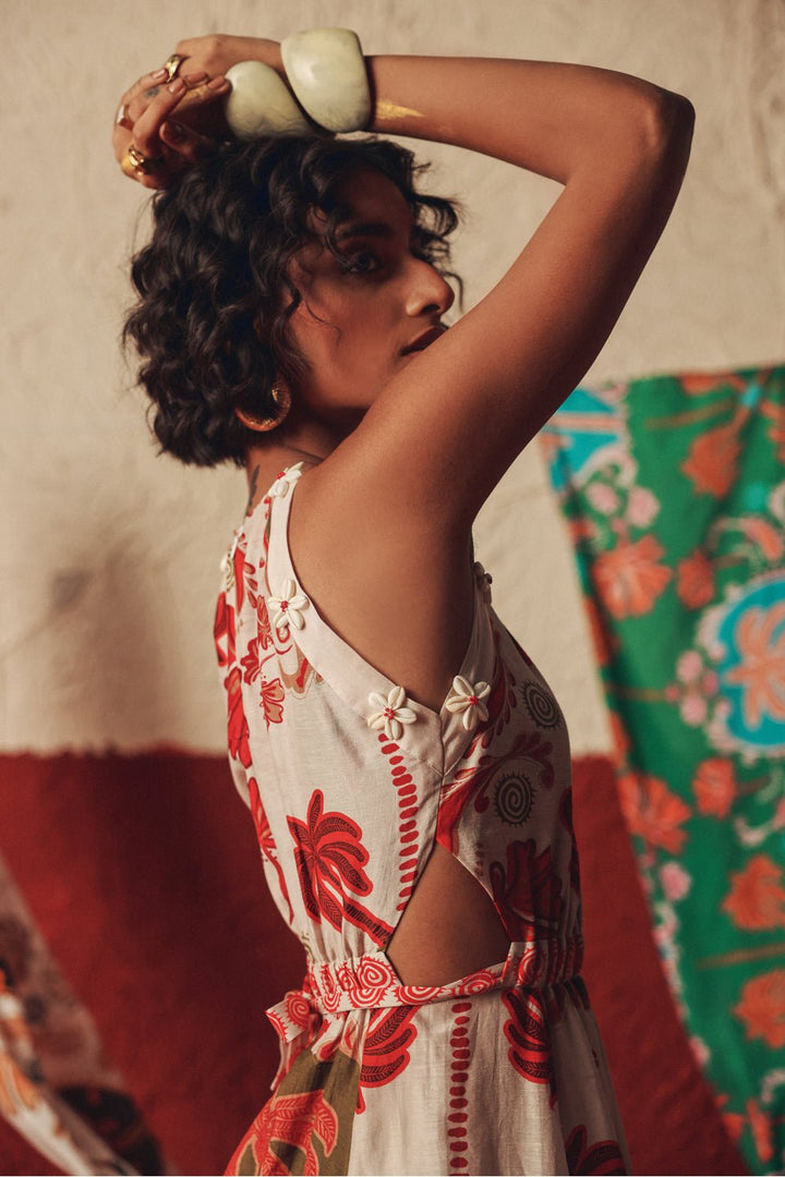 Desert Rhythm Flared Midi Dress - Zabella