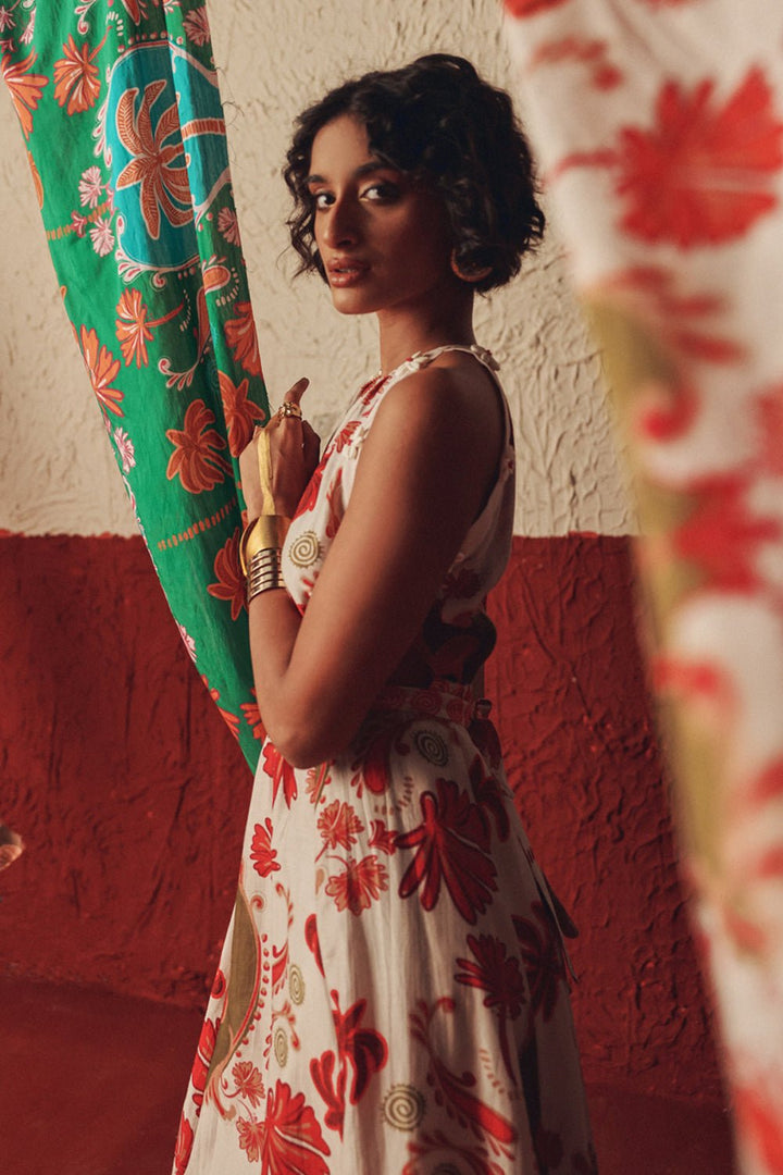 Desert Rhythm Flared Midi Dress - Zabella