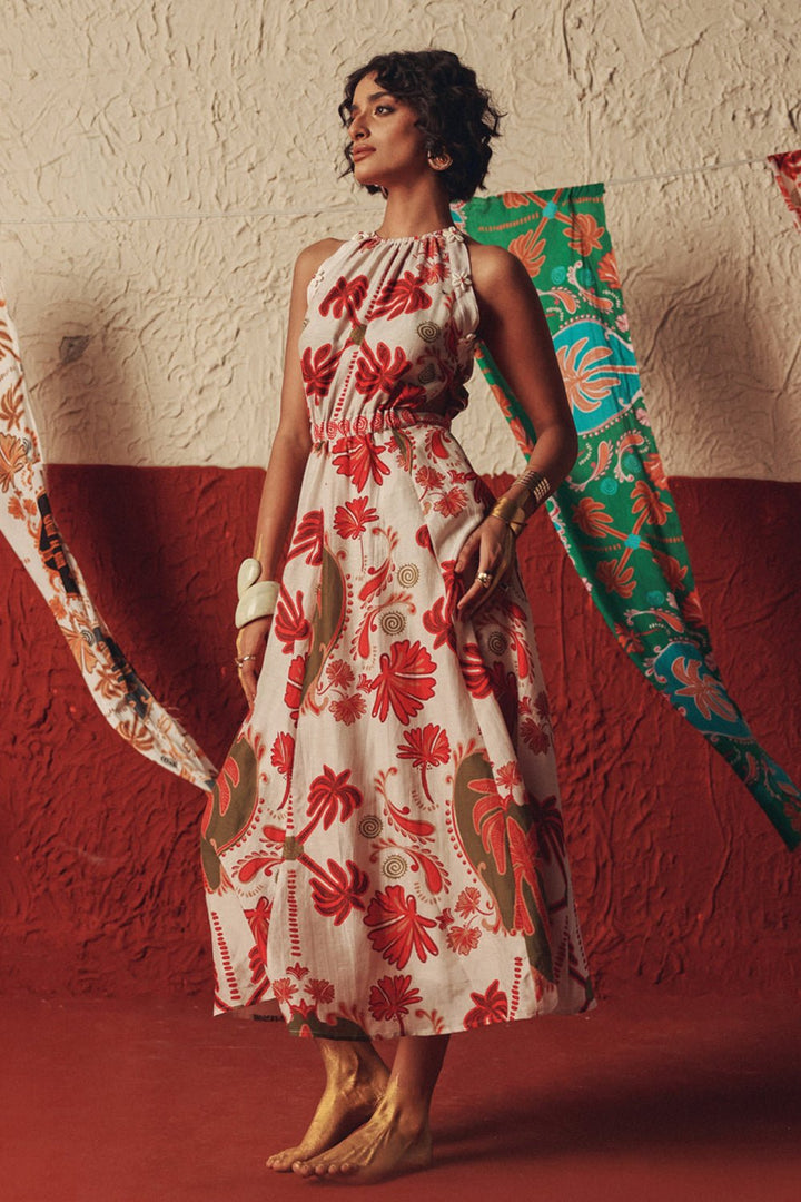 Desert Rhythm Flared Midi Dress - Zabella