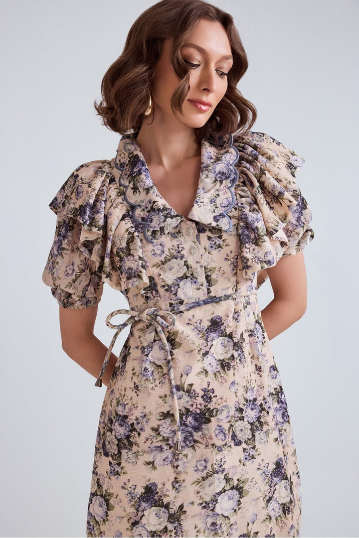 Eden Floral Cotton Mini Dress - Zabella