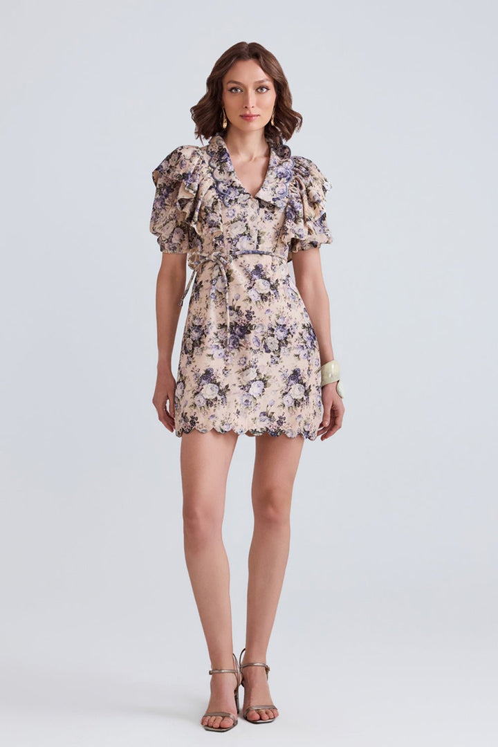 Eden Floral Cotton Mini Dress - Zabella