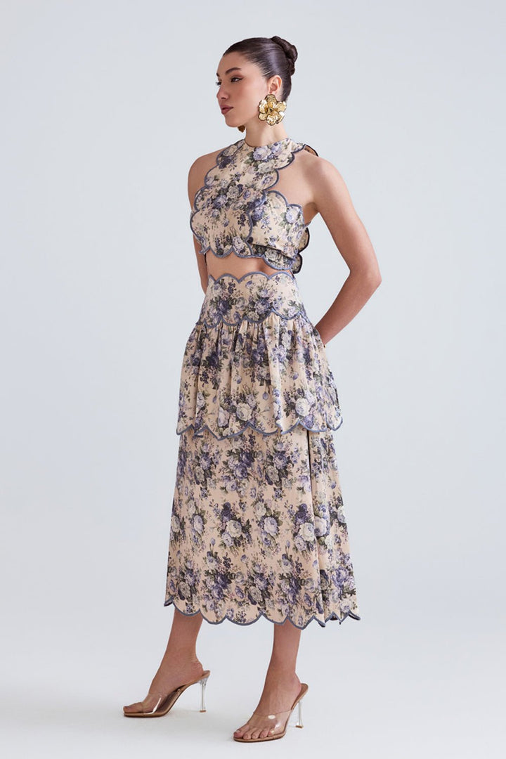 Eden Floral Top and Skirt Set - Zabella