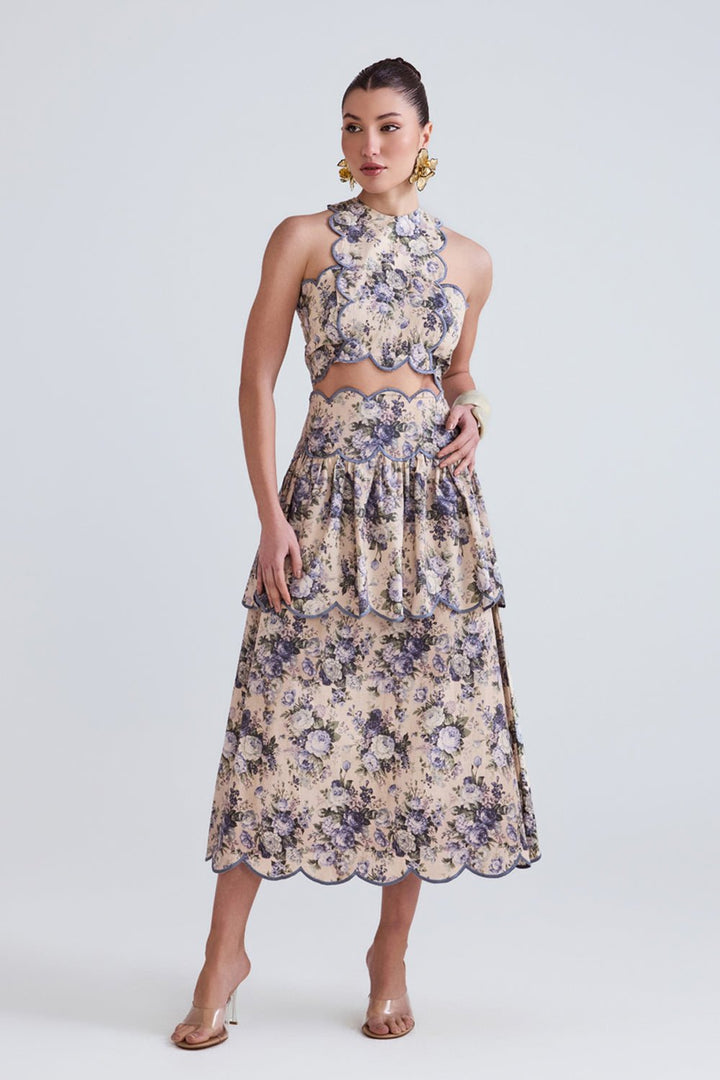 Eden Floral Top and Skirt Set - Zabella