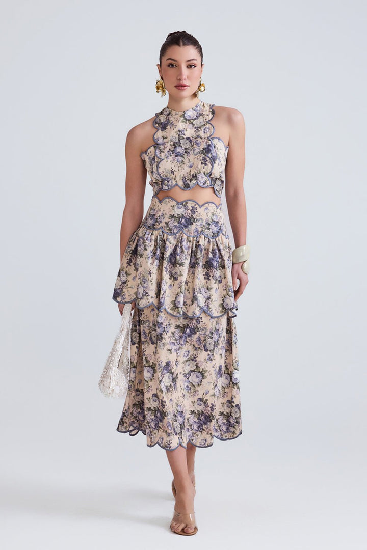 Eden Floral Top and Skirt Set - Zabella