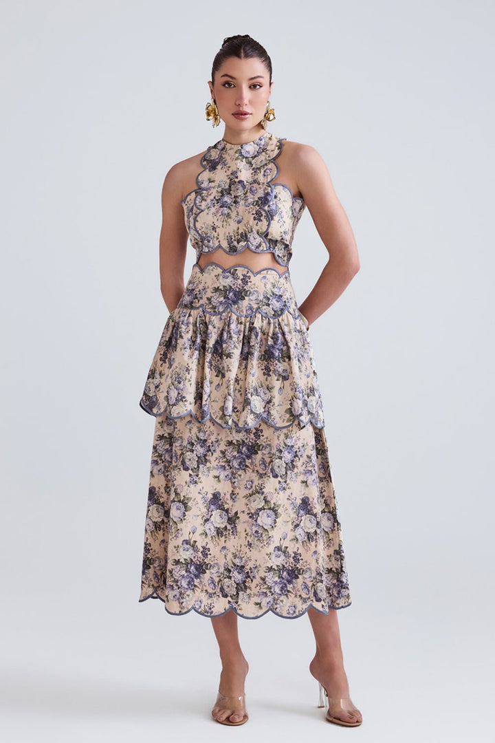 Eden Floral Top and Skirt Set - Zabella