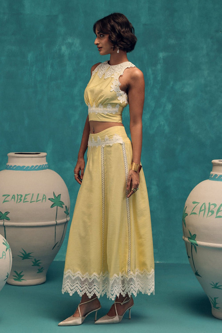 Grace Handcrafted Linen Skirt & Top Set - Zabella