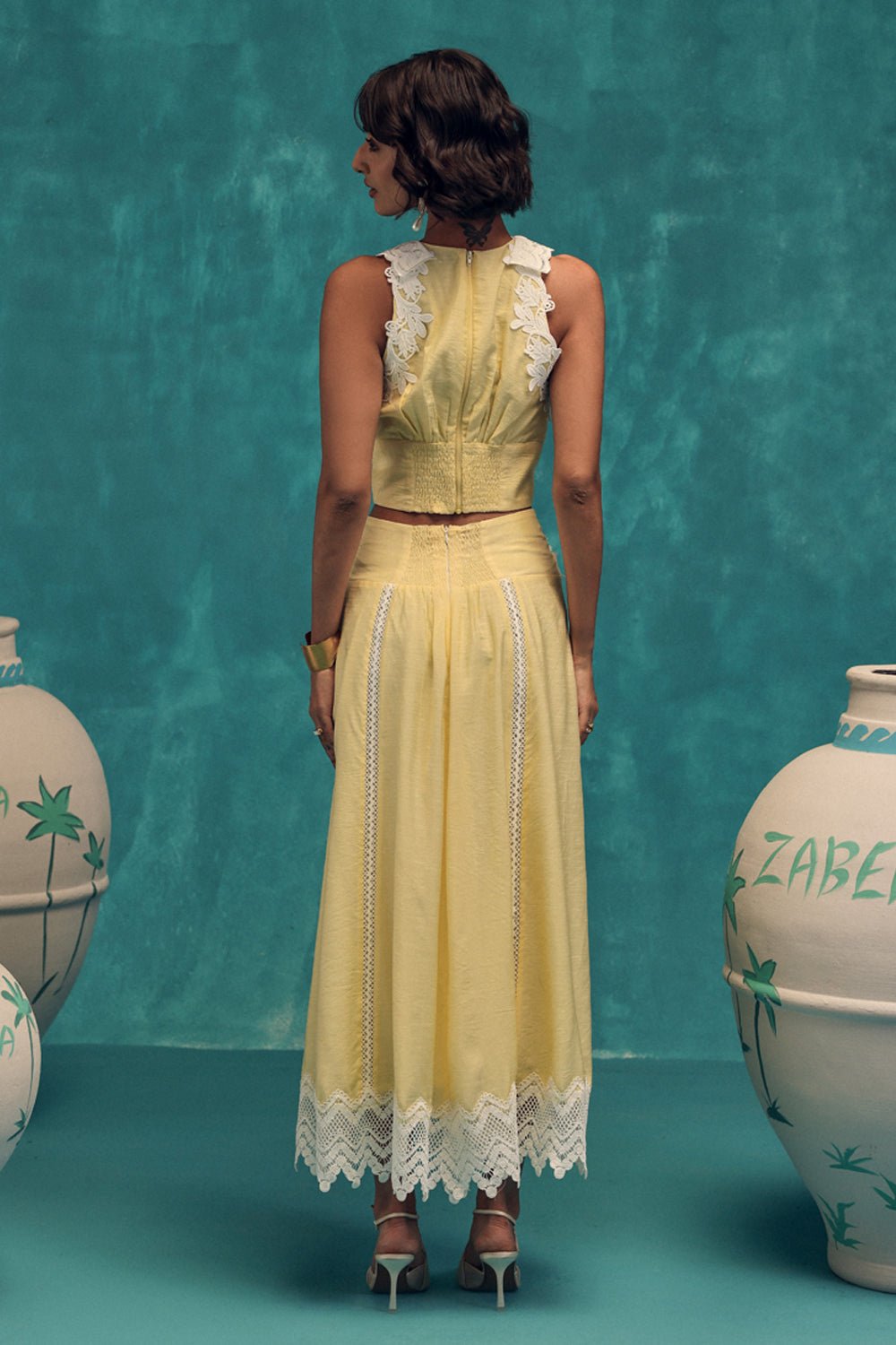 Grace Handcrafted Linen Skirt & Top Set - Zabella