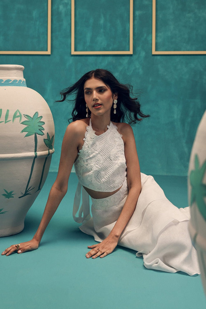 Horizon Layered Linen Skirt - Zabella