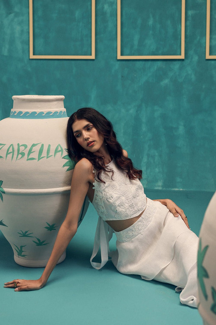 Horizon Layered Linen Skirt - Zabella