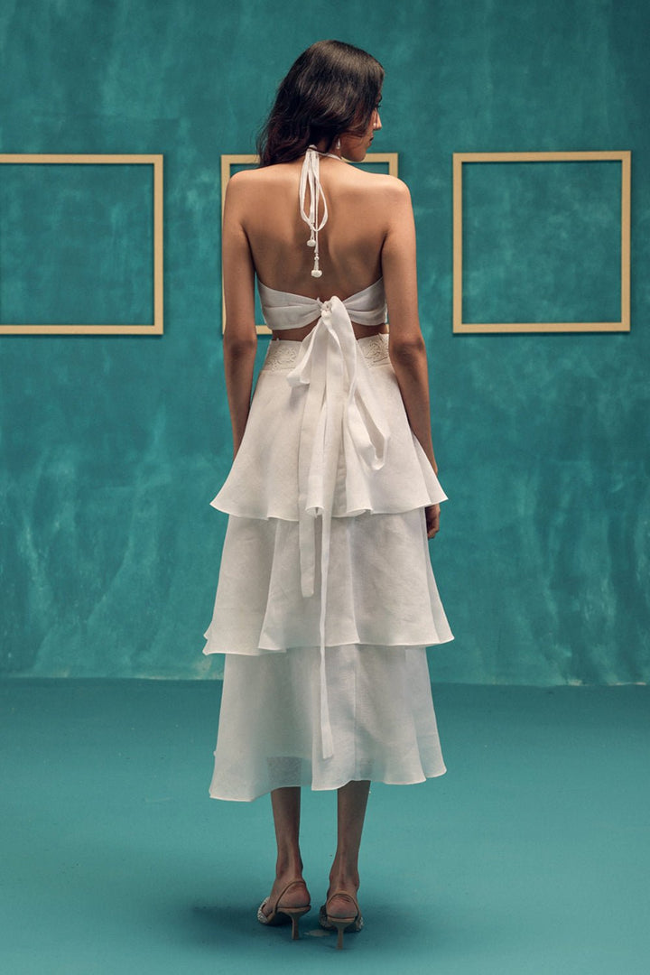 Horizon Layered Linen Skirt - Zabella