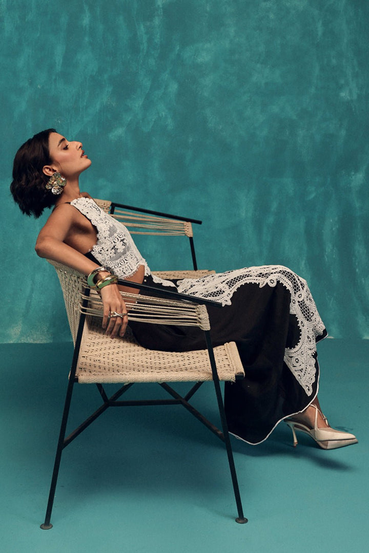 Muse Black Lace Midi Dress - Zabella