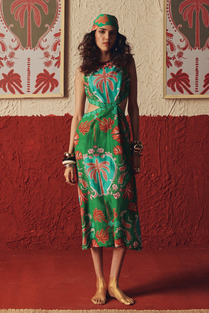 Nomad Bloom Handcrafted Midi Dress - Zabella