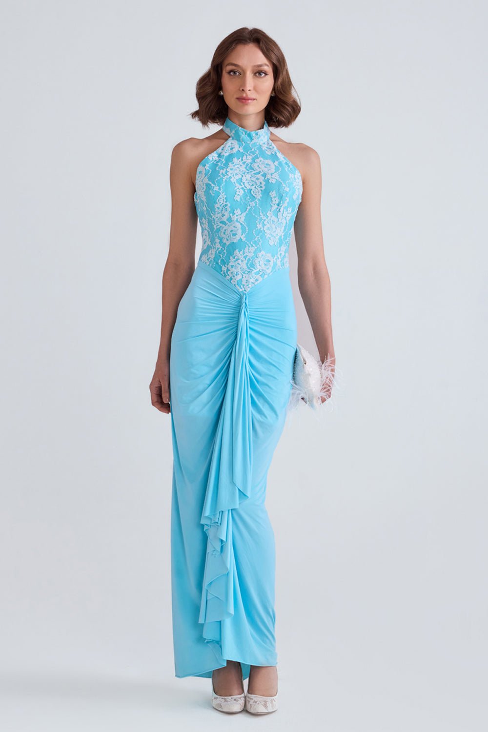 Reem Blue Lycra Dress - Zabella