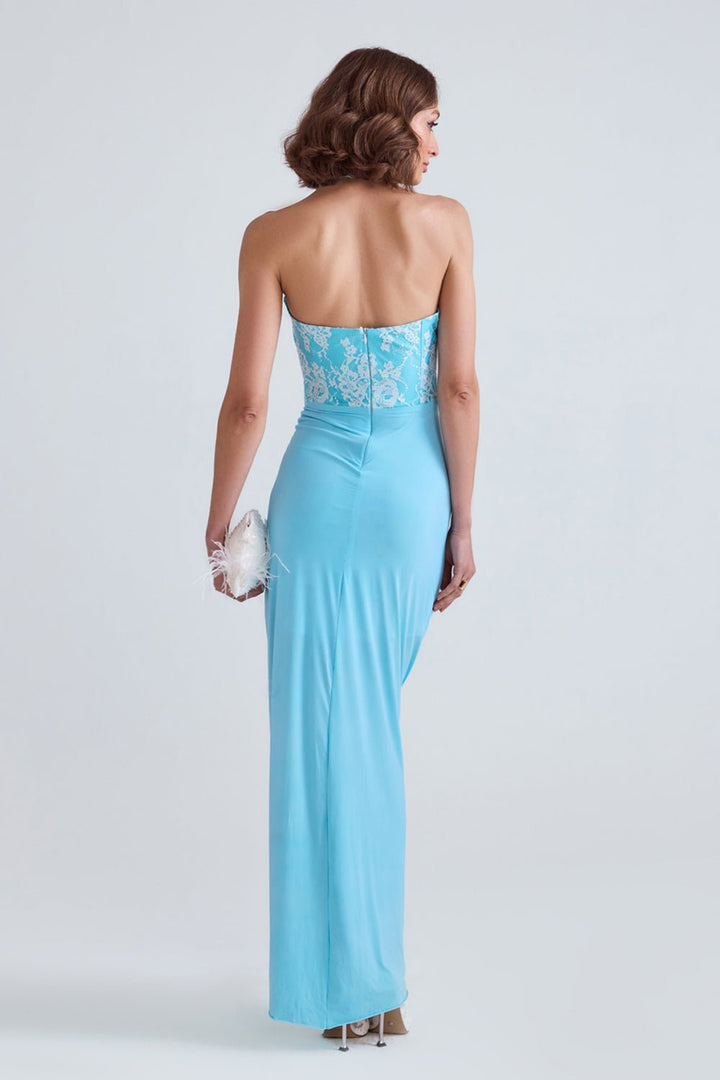 Reem Blue Lycra Dress - Zabella