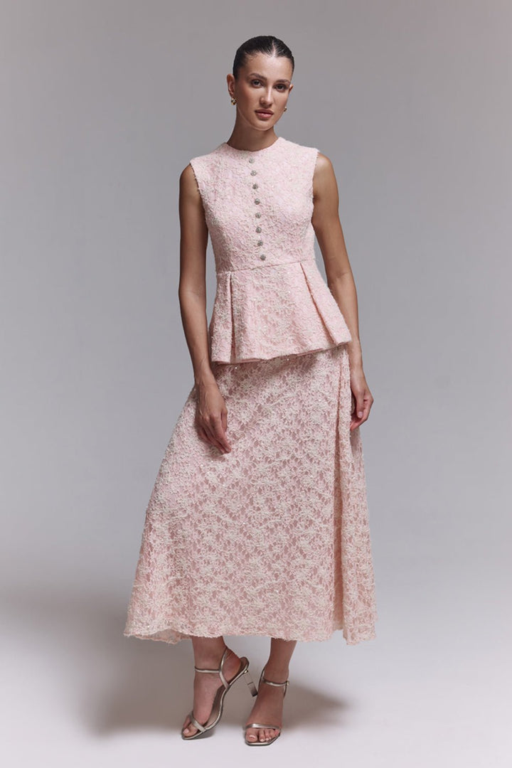 Robin Pink Lace Co - ord Set - Zabella