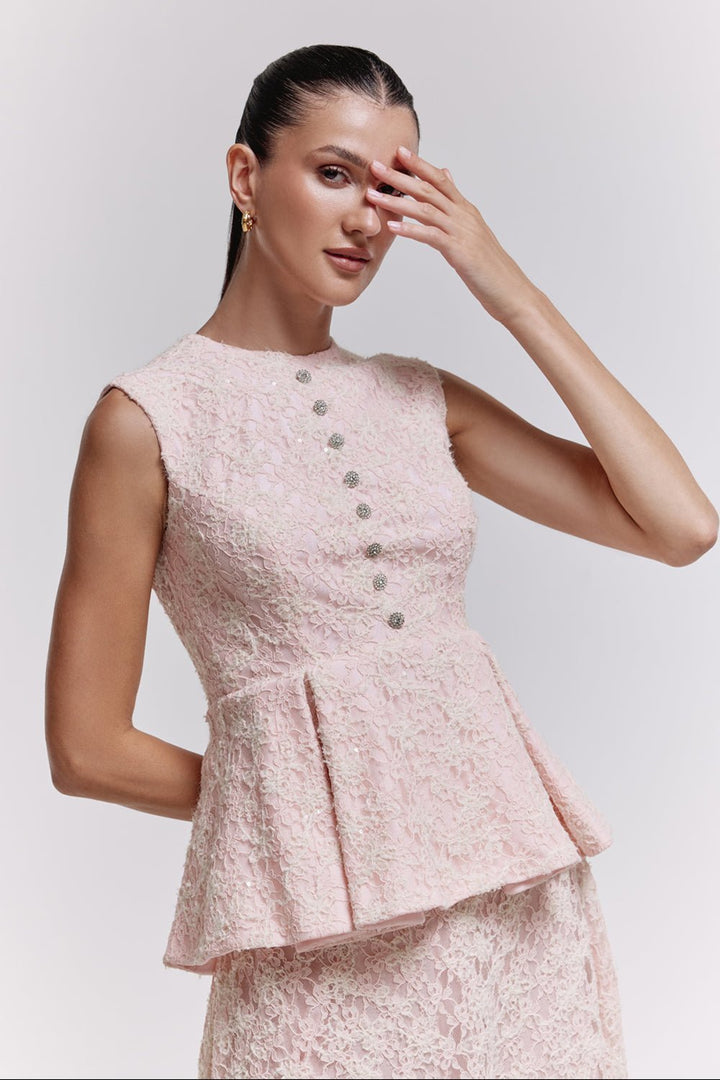 Robin Pink Lace Co - ord Set - Zabella