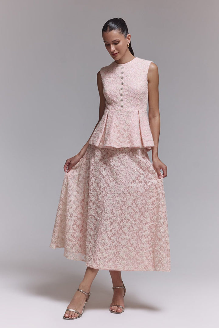 Robin Pink Lace Co - ord Set - Zabella