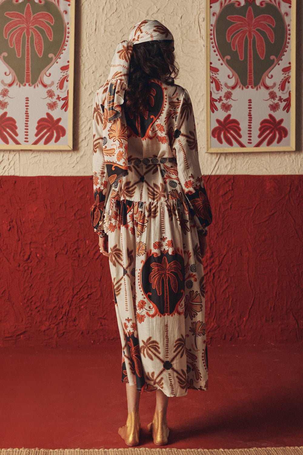 Sandswept Flared Midi Dress - Zabella