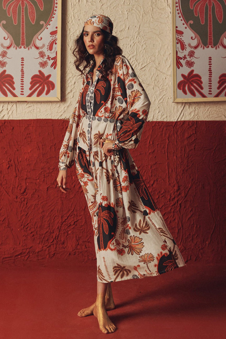 Sandswept Flared Midi Dress - Zabella