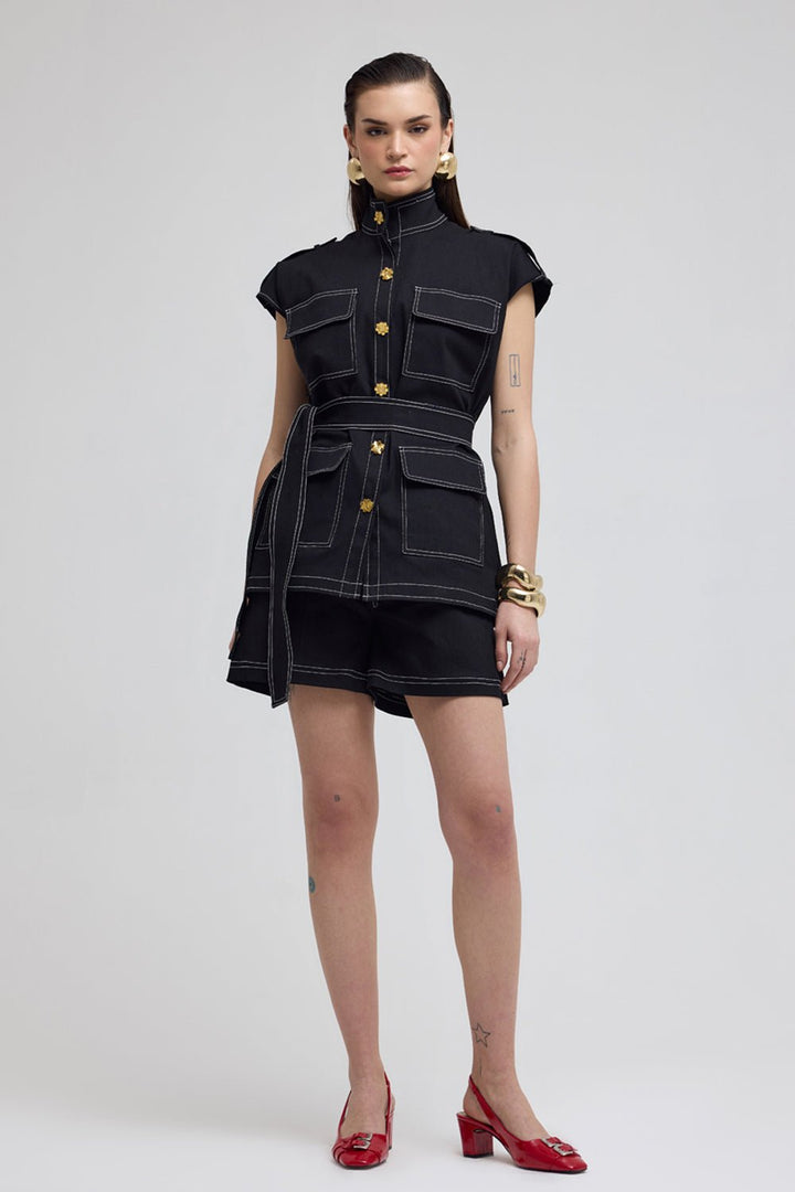 Seoul Black Denim Co - ord Set - Zabella