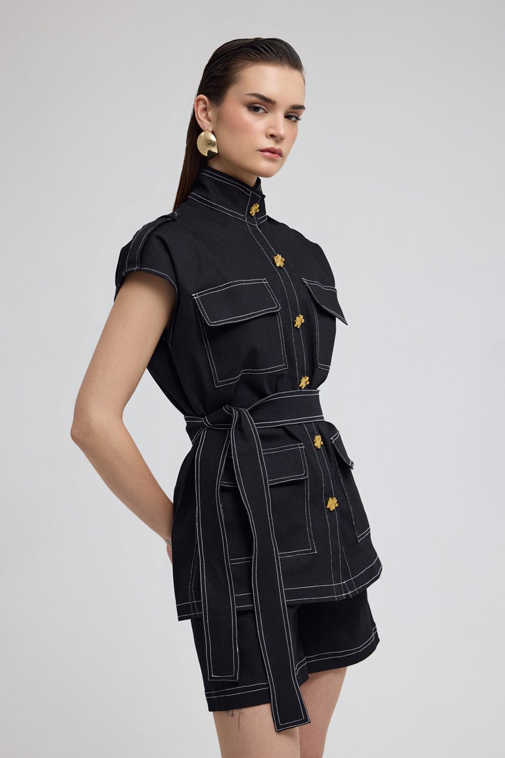 Seoul Black Denim Co - ord Set - Zabella