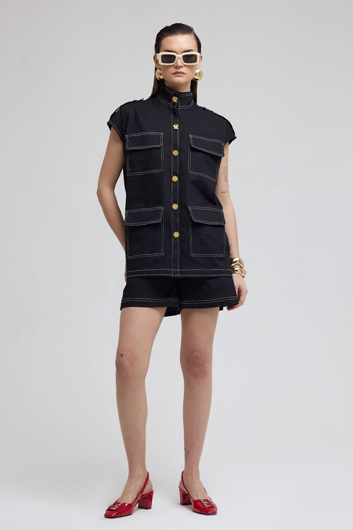 Seoul Black Denim Co - ord Set - Zabella