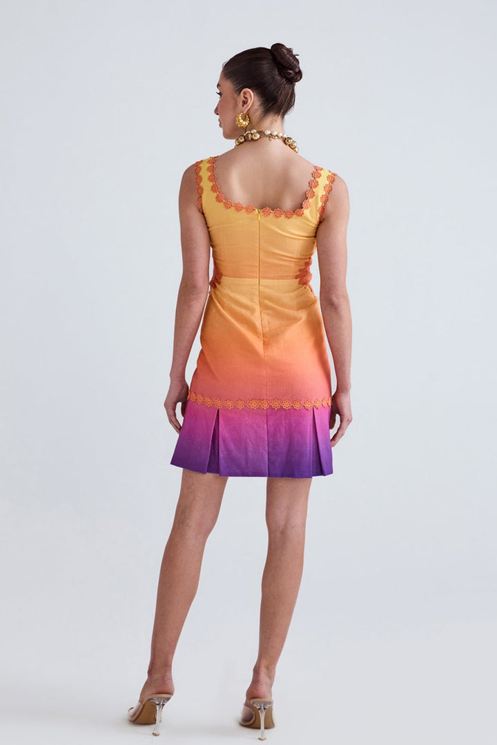 Sunset Ombre Linen Mini Dress - Zabella