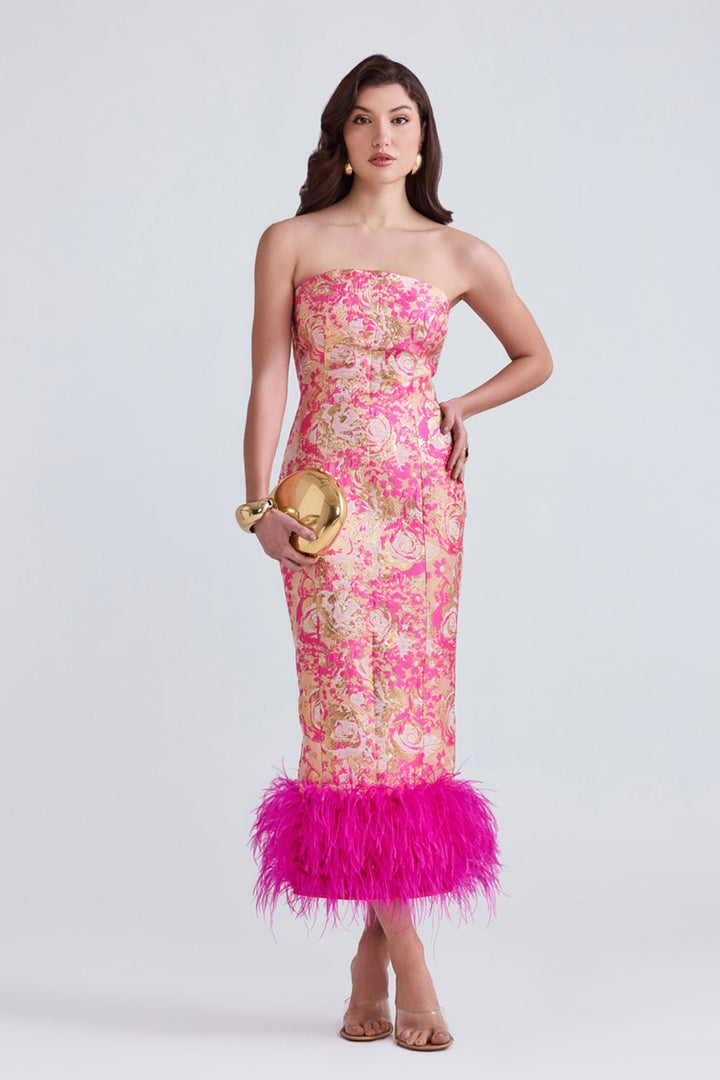 Svana Jacquard Midi Dress - Zabella