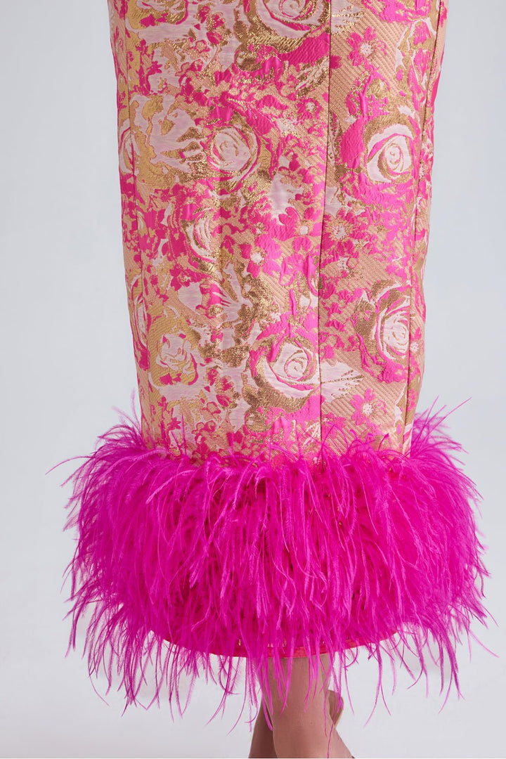 Svana Jacquard Midi Dress - Zabella