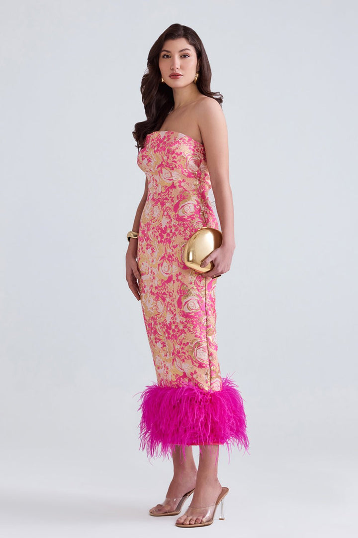 Svana Jacquard Midi Dress - Zabella