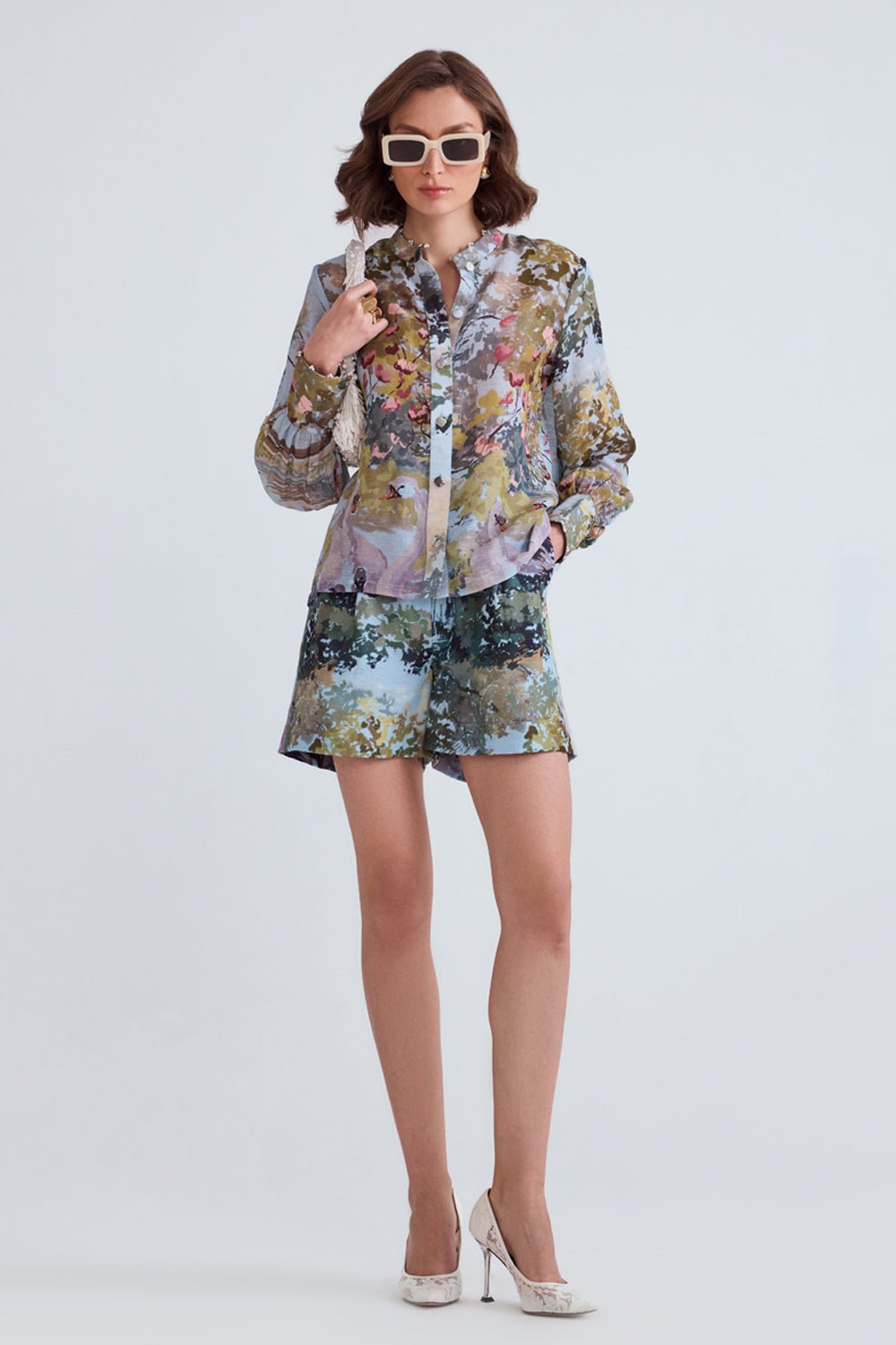 Swan Blue Linen Shirt - Zabella